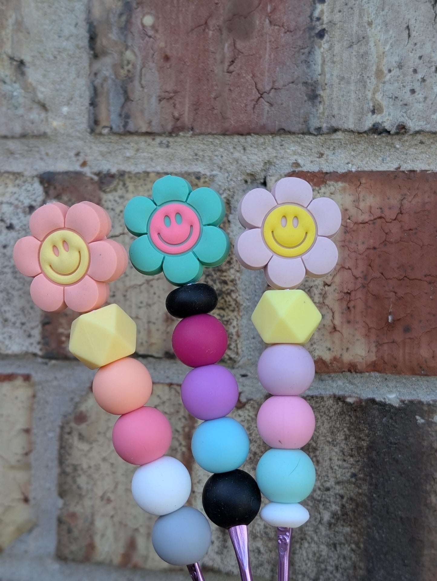 Flower Power Crochet Hook Silicone Beads Focal Topper Ergonomic Handle