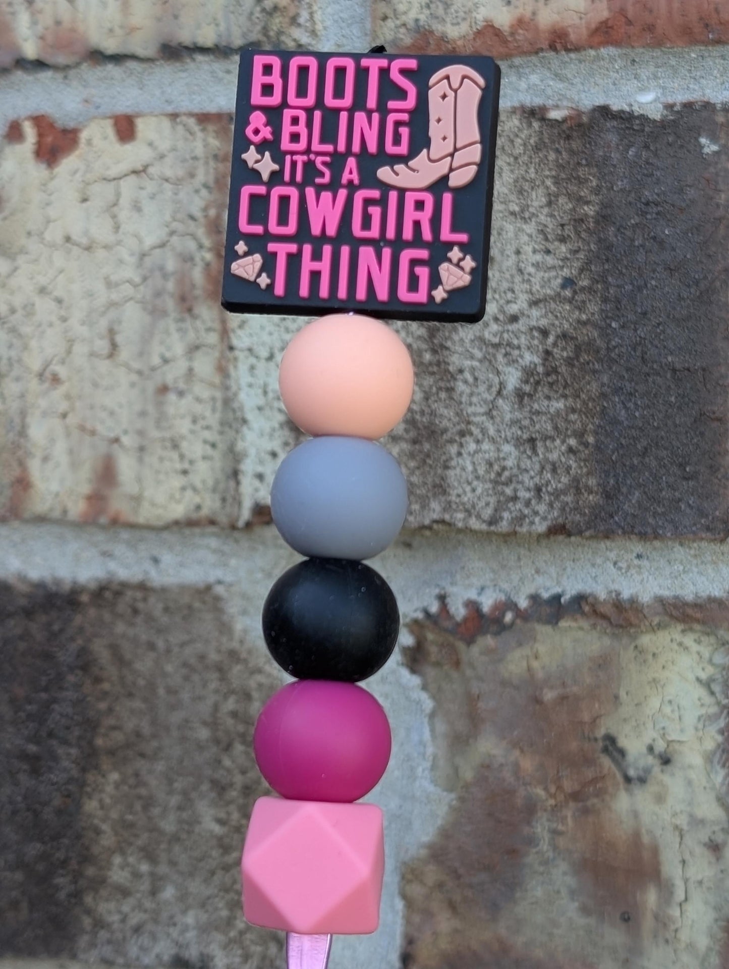 Country Girl Crochet Hook Silicone Beads Focal Topper Ergonomic Handle