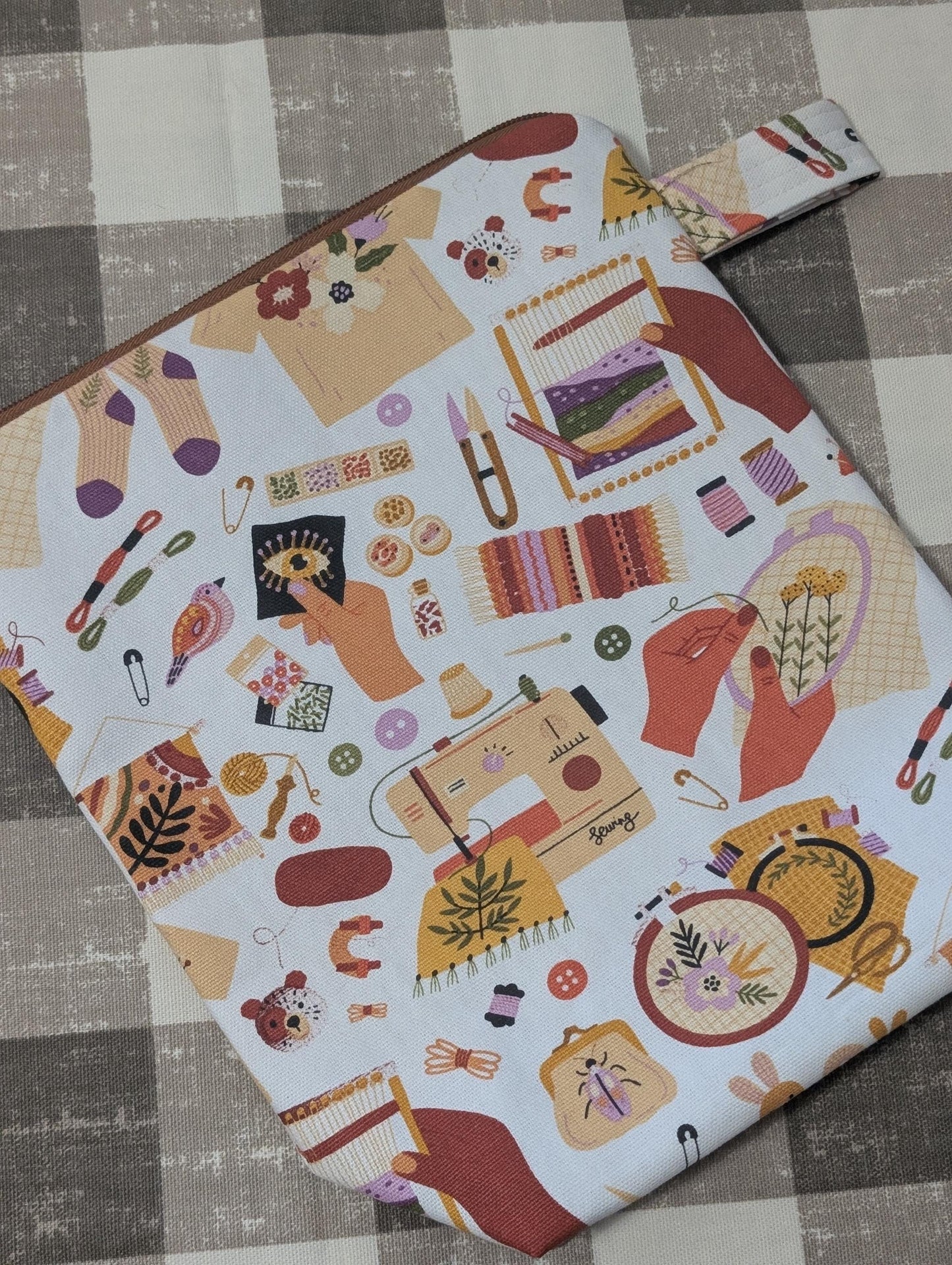 Canvas WIP Bags Cross Stitch Needlepoint Embroidery WIP Organizer Scrapbooking