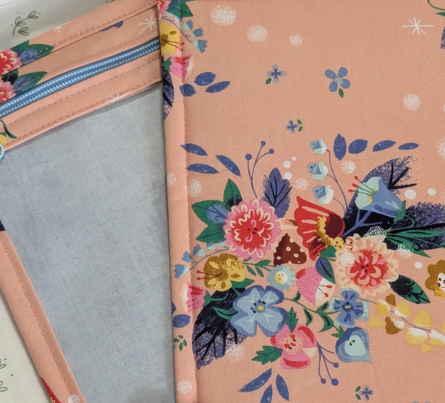 Alice's Garden Vinyl Front Project Bag for Cross Stitch Needlepoint Embroidery WIP Organizer Scrapbooking