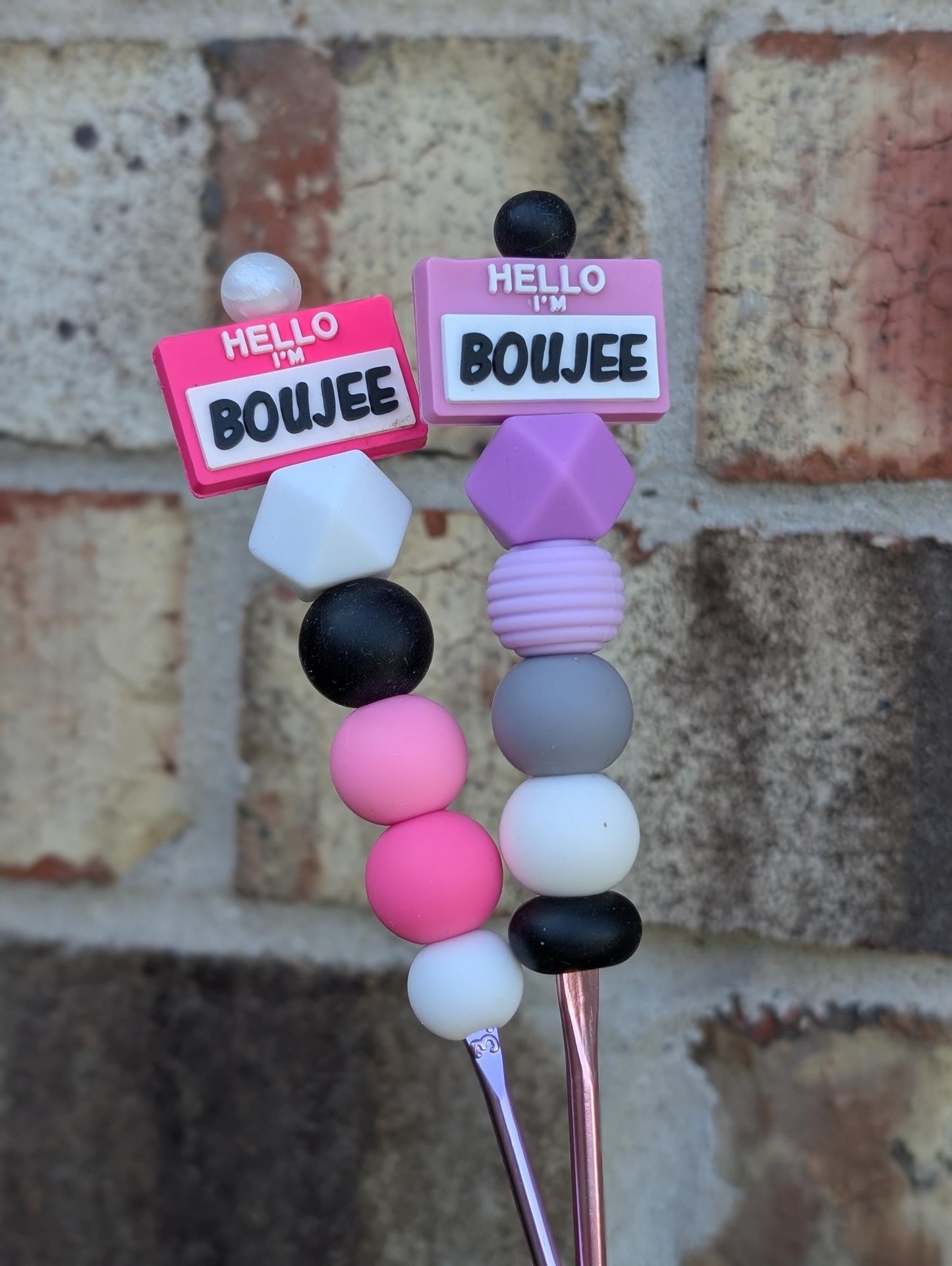 Boujee Crochet Hook Silicone Beads Focal Topper Ergonomic Handle