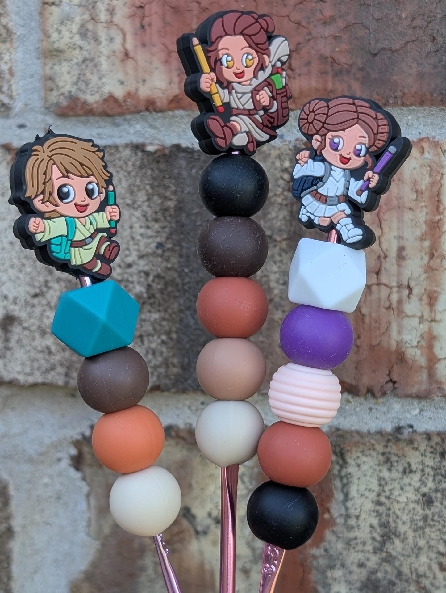 Chibi Star Wars Crochet Hook Silicone Beads Focal Topper Ergonomic Handle