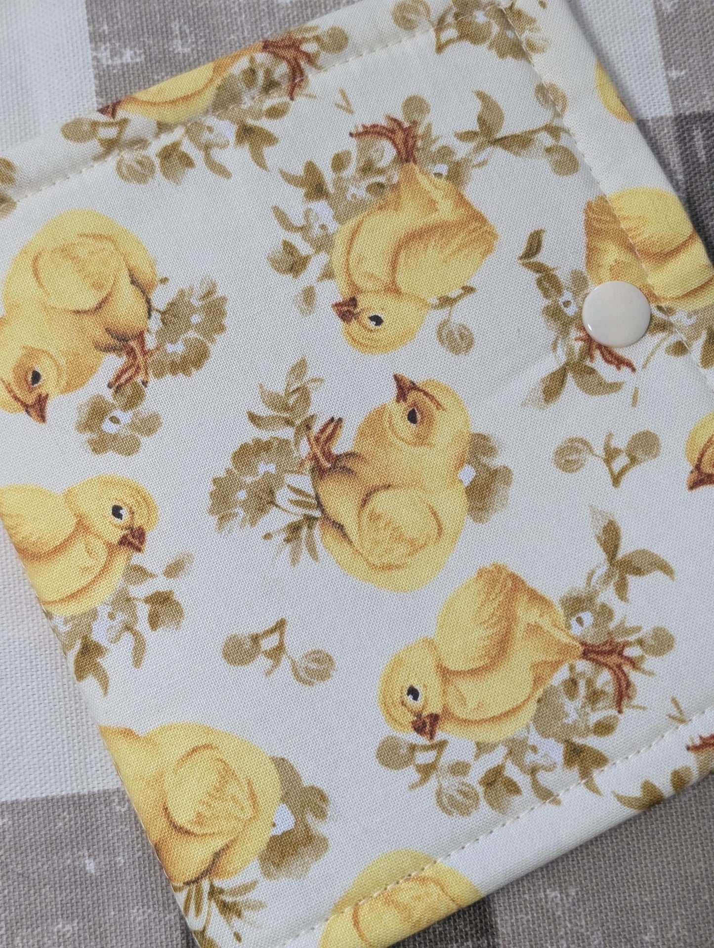 Chicks Vinyl Front Project Bag for Cross Stitch Needlepoint Embroidery WIP Organizer Scrapbooking