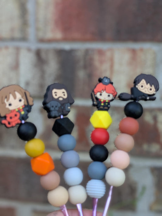 Hogwarts Crochet Hook Silicone Beads Focal Topper Ergonomic Handle