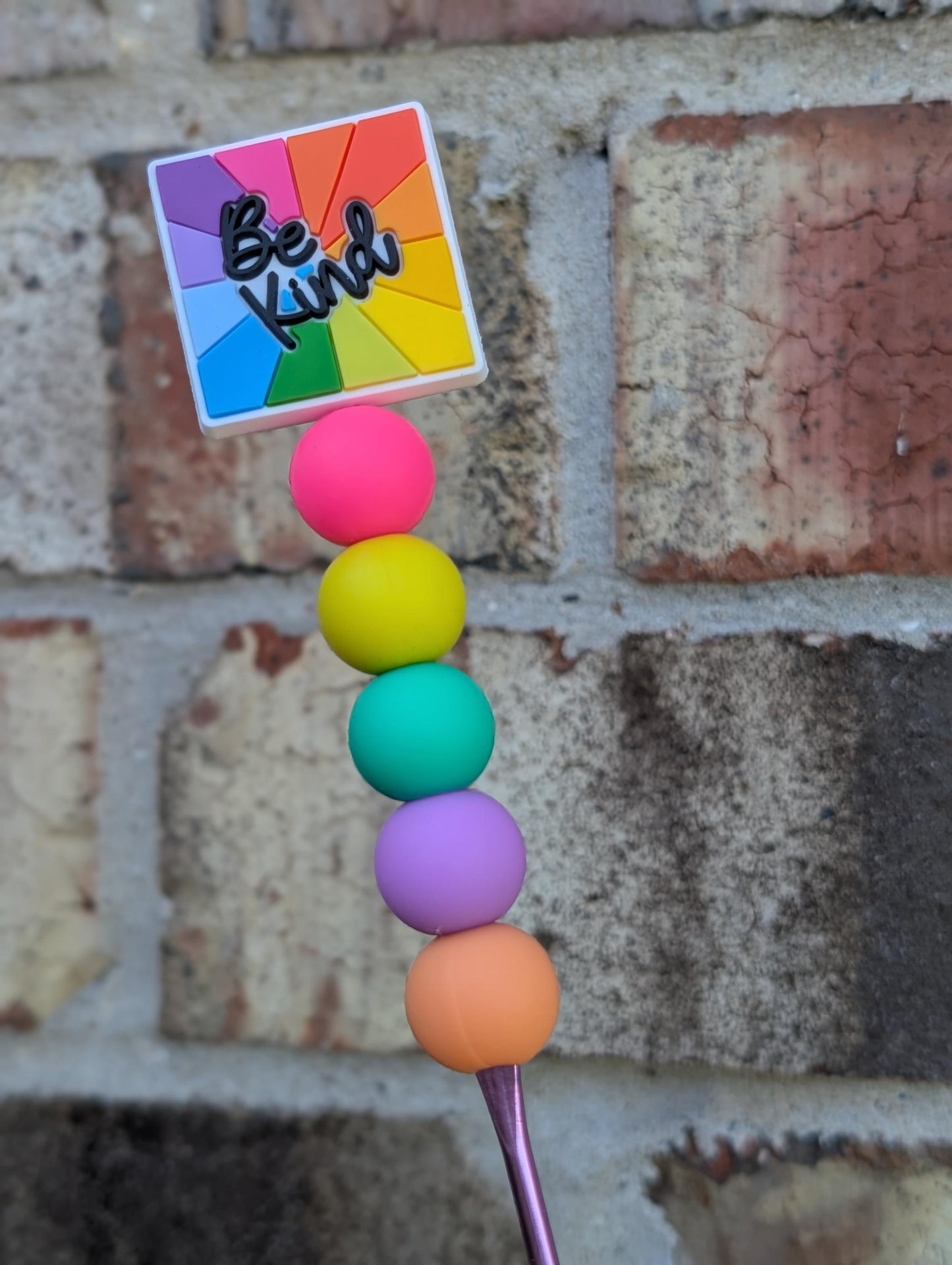 Be Kind Crochet Hook Silicone Beads Focal Topper Ergonomic Handle