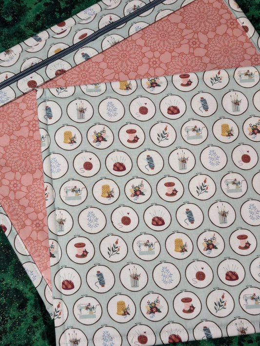 Let's Create Vinyl Front Project Bag for Cross Stitch Needlepoint Embroidery WIP Organizer Scrapbooking