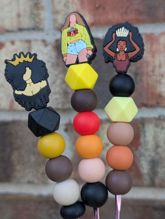 Queens Crochet Hook Silicone Beads Focal Topper Ergonomic Handle