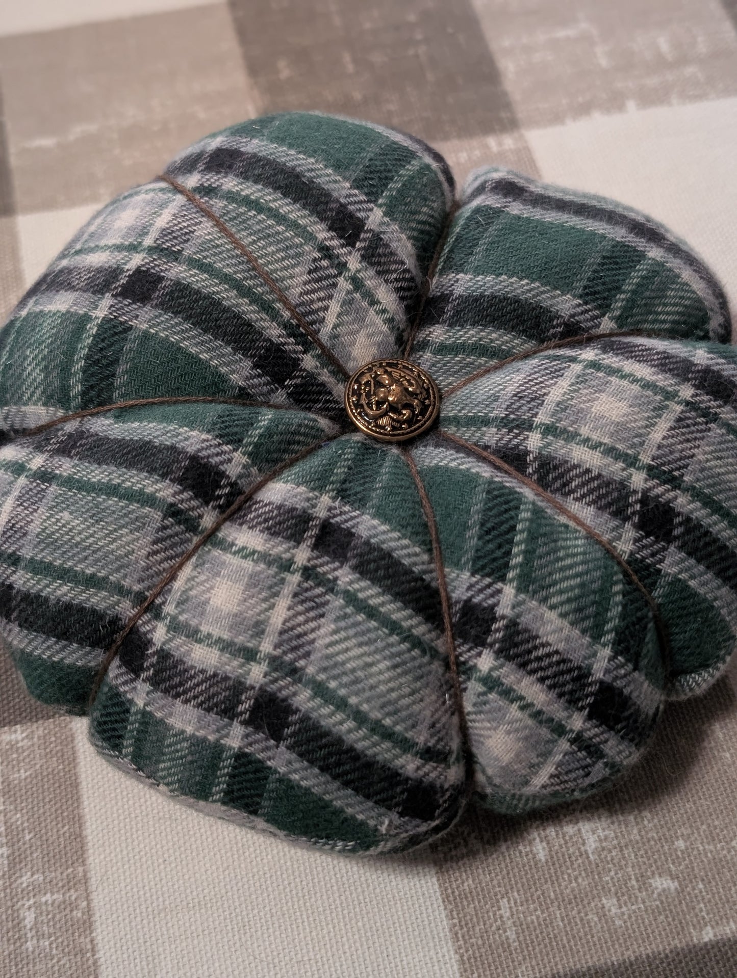 Pin cushion for Milk glass froggers Decor Fabric Tiered Tray Notions