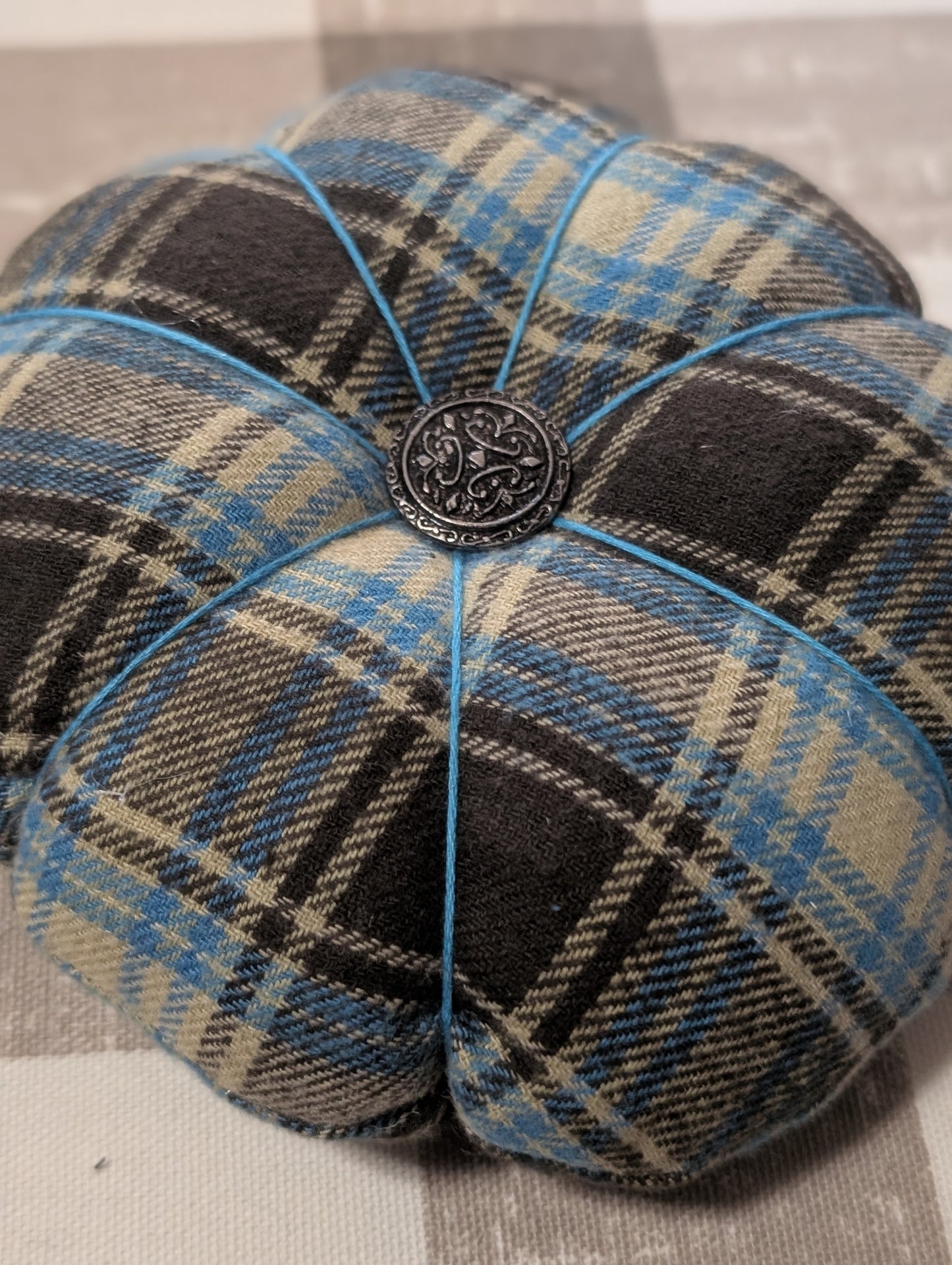 Pin cushion for Milk glass froggers Decor Fabric Tiered Tray Notions