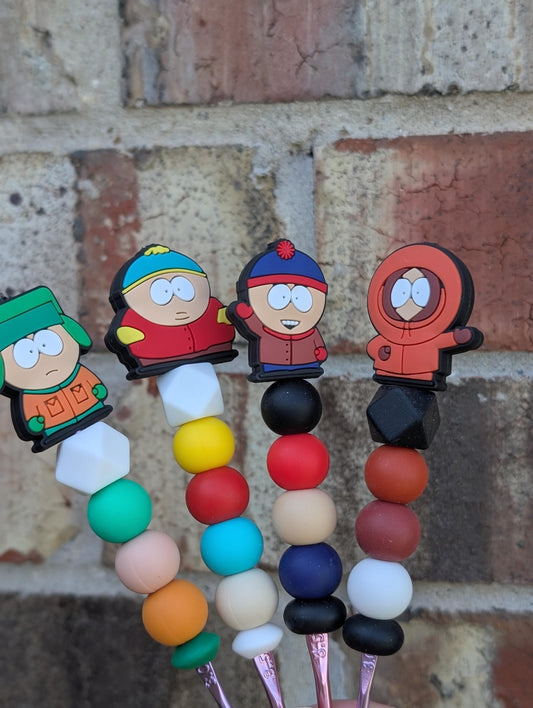 South Park Characters Crochet Hook Silicone Beads Focal Topper Ergonomic Handle