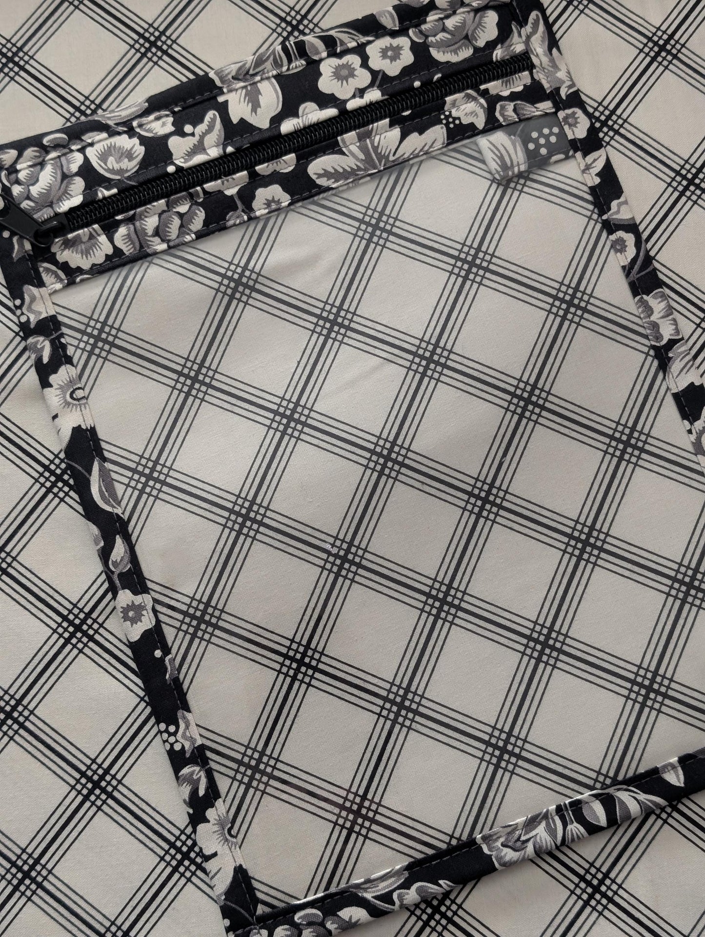 Midnight Meadow Vinyl Front Project Bag for Cross Stitch Needlepoint Embroidery WIP Organizer Scrapbooking