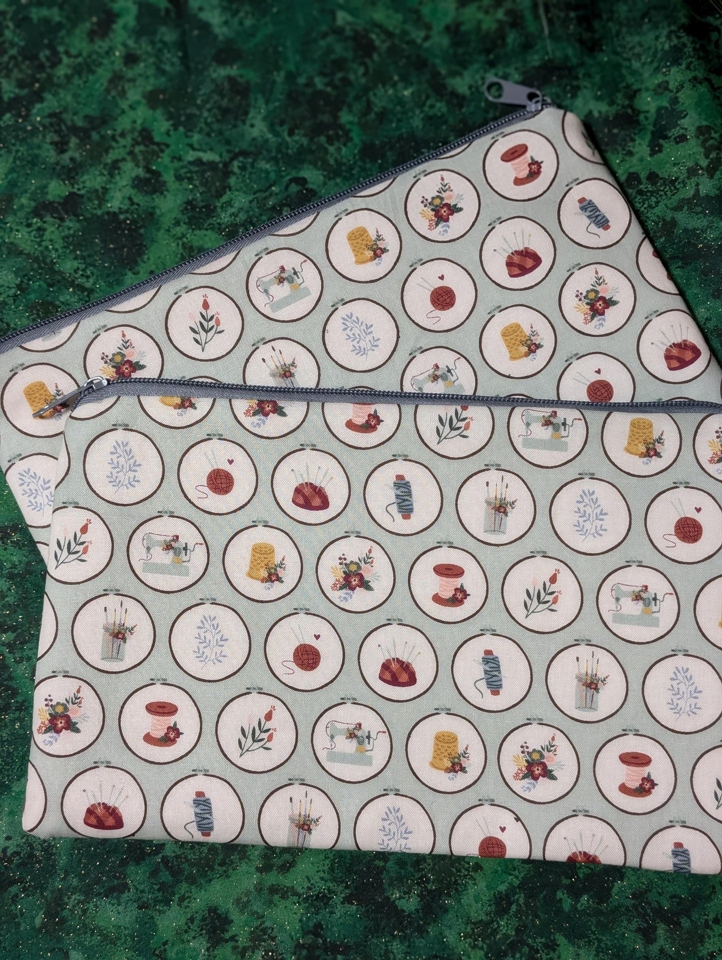 Let's Create Vinyl Front Project Bag for Cross Stitch Needlepoint Embroidery WIP Organizer Scrapbooking