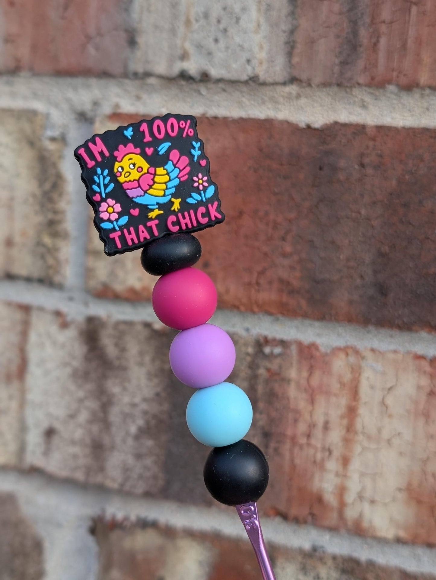 100% That Chick Crochet Hook Silicone Beads Focal Topper Ergonomic Handle