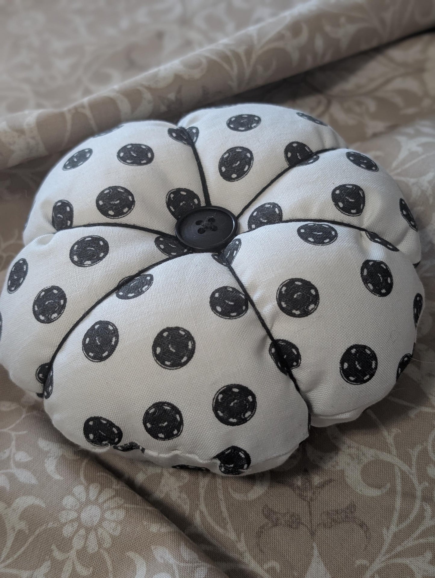 Pin cushion for Milk glass froggers Decor Fabric Tiered Tray Notions