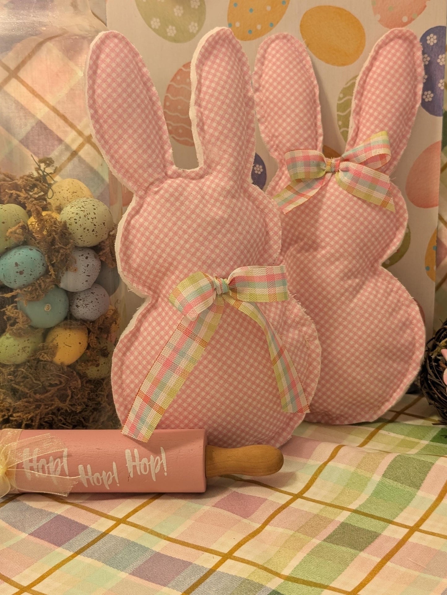 Fabric Decor Holiday Themed Tiered Tray Notions Scrap Fabrics Upcycled Primative